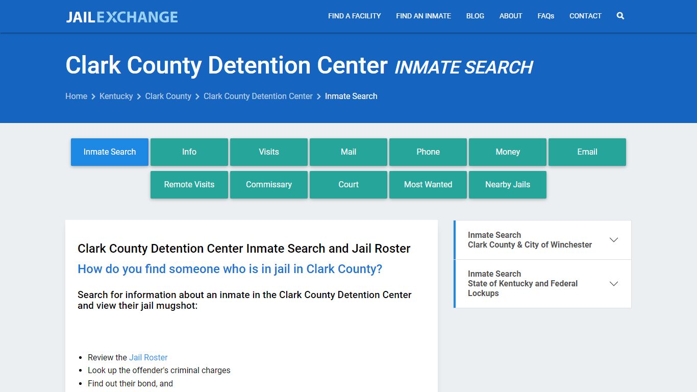 Inmate Search: Roster & Mugshots - Clark County Detention Center, KY
