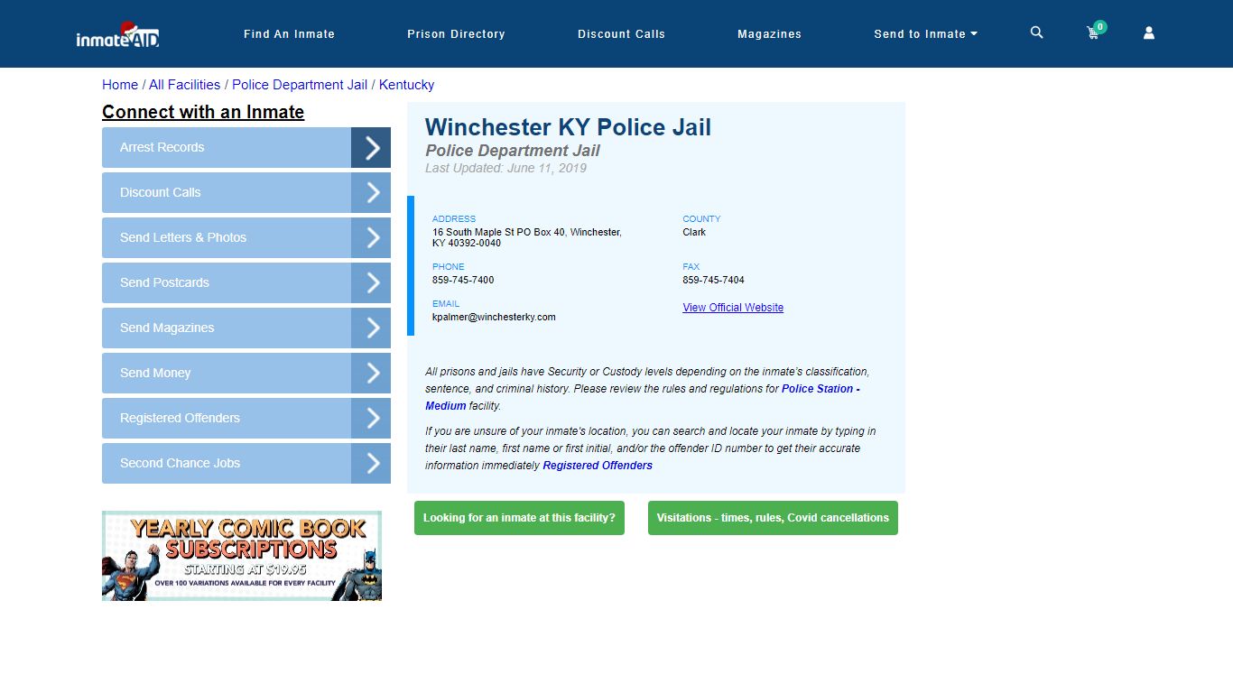 Winchester KY Police Jail & Inmate Search - Winchester, KY